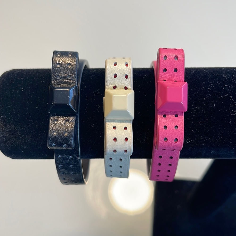 Juicy Couture All Leather 3 colour Bracelet Set